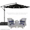 Best Choice Products 10ft Solar LED Offset Hanging Outdoor Market Patio Umbrella w/ Adjustable Tilt